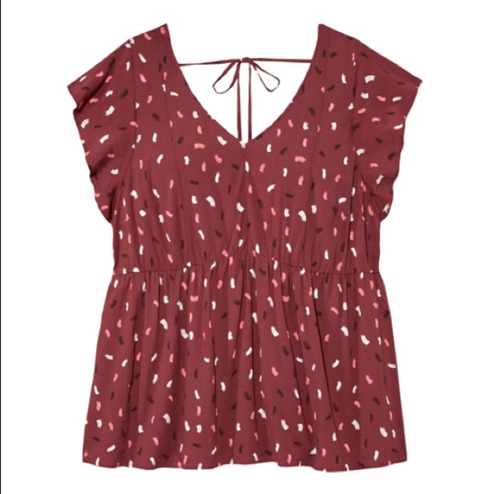 NWT Deidra Short Sleeve Tie Back Top
